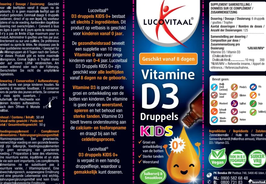 Lucovitaal D3 Vitamine Druppels Kids (50 ml)