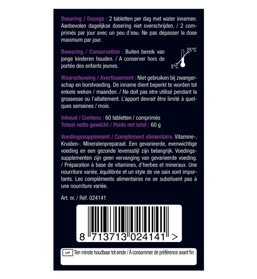 Lucovitaal Huid, Haar & Nagels met Biotine (60 tabletten)