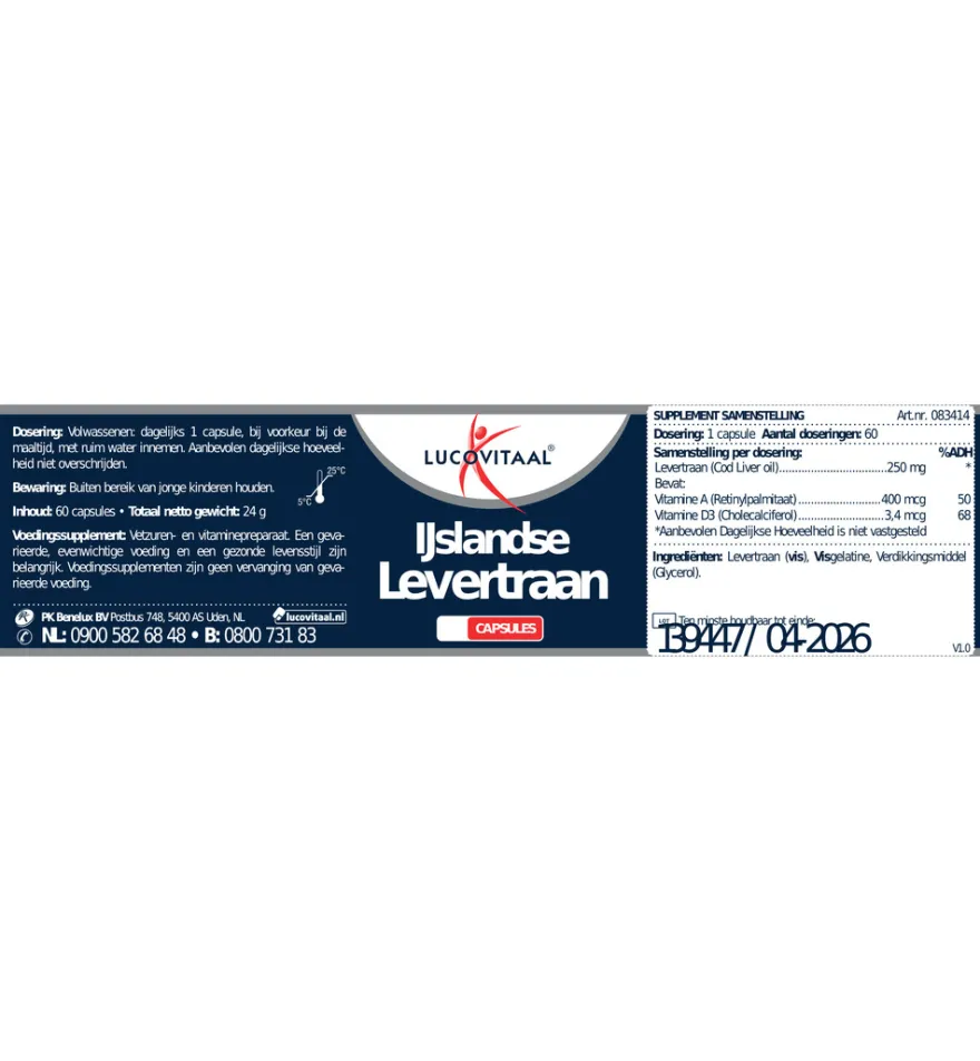 Lucovitaal Ijslandse Levertraan (60 capsules)
