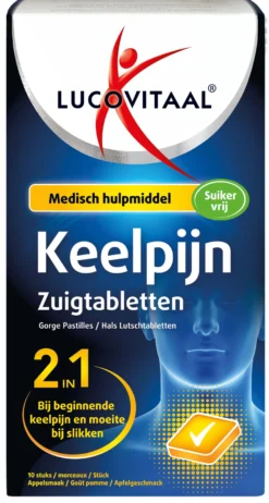 Lucovitaal Keelpijn 2-in-1 (10 zuigtabletten)