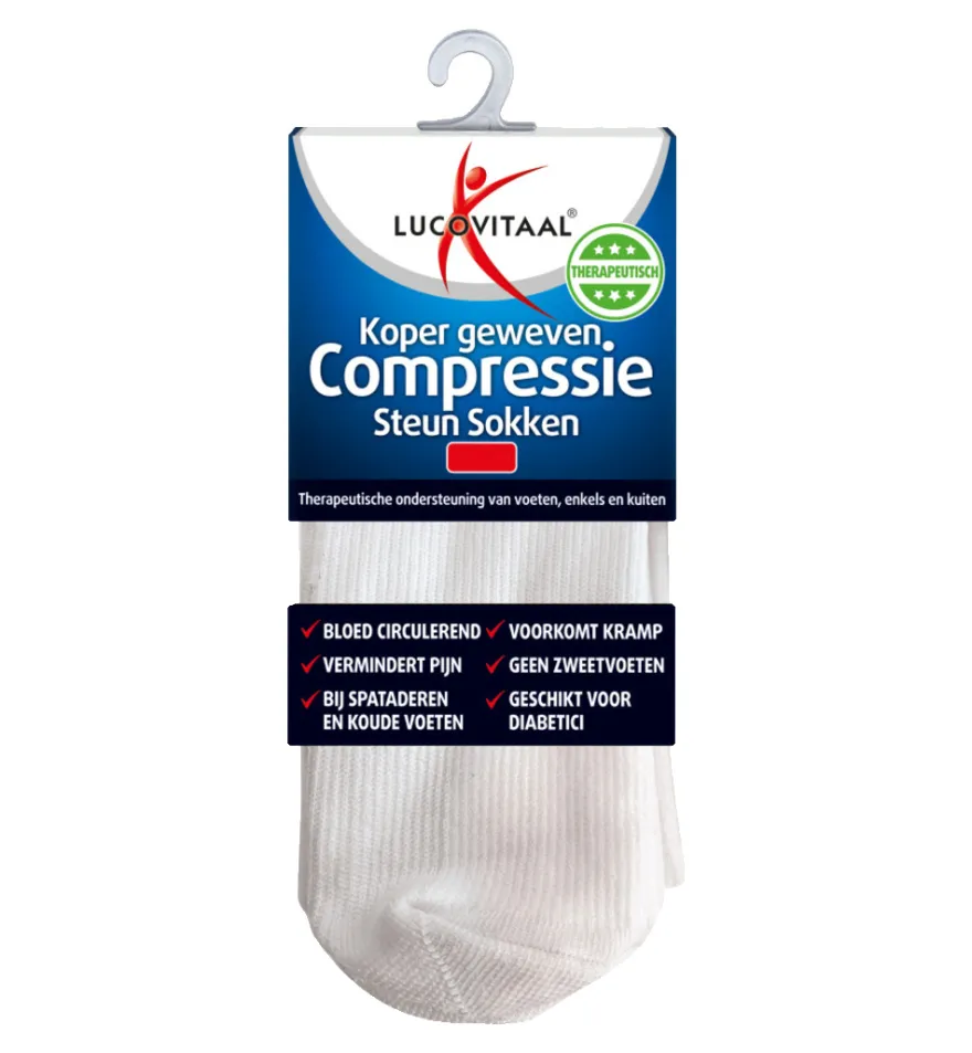 Lucovitaal Koper Compressie Sokken Wit 36-41 (1 Paar)