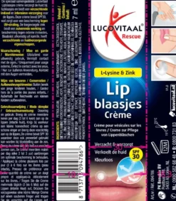 Lucovitaal Lipblaasjes Rescue Crème (7 ml)