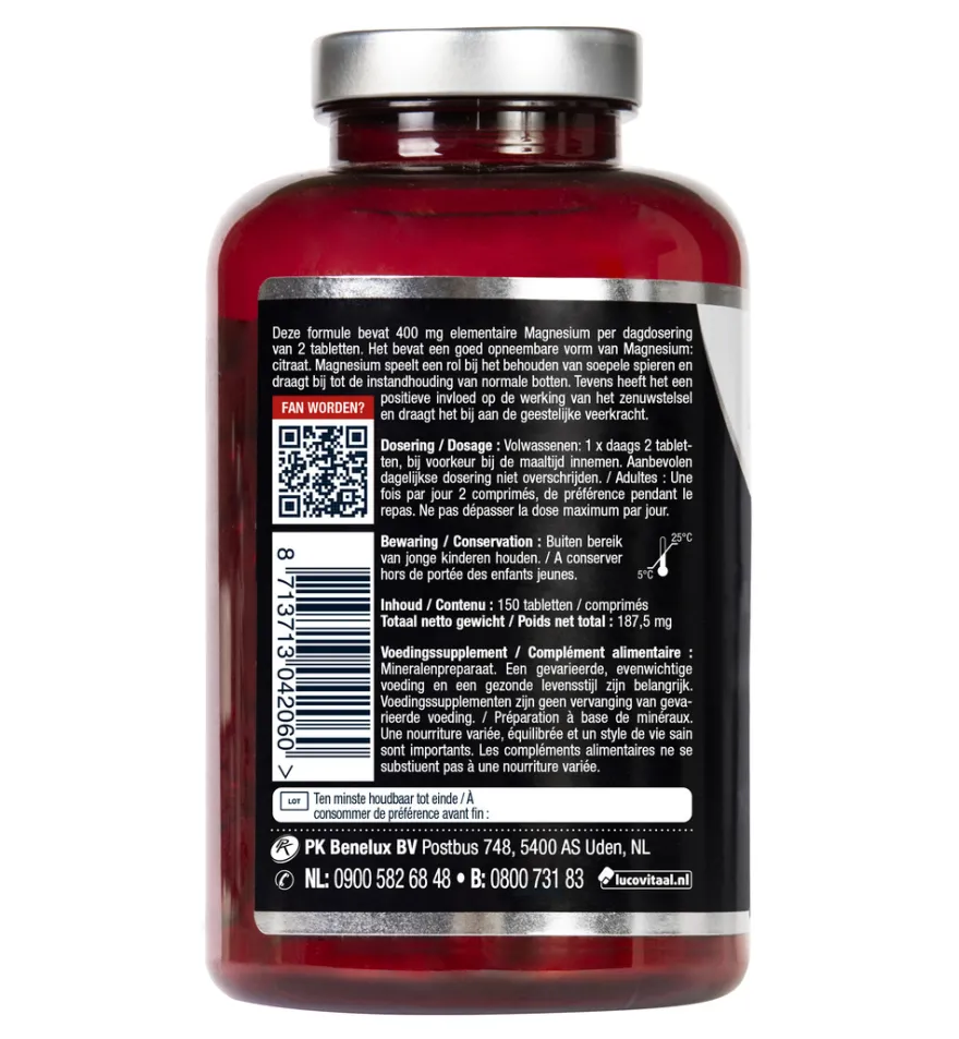Lucovitaal Magnesium Citraat 400mg (150 tabletten)