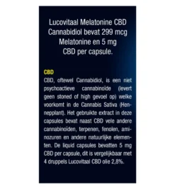 Lucovitaal Melatonine CBD 5mg (30 capsules)