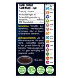 Lucovitaal Melatonine CBD 5mg (30 capsules)