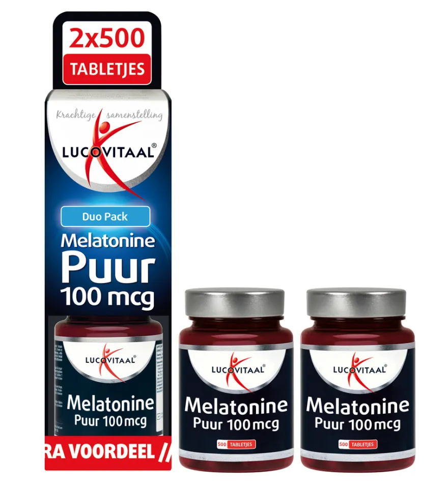 Lucovitaal Melatonine Puur 100mcg Duopack (2×500 tabletten)