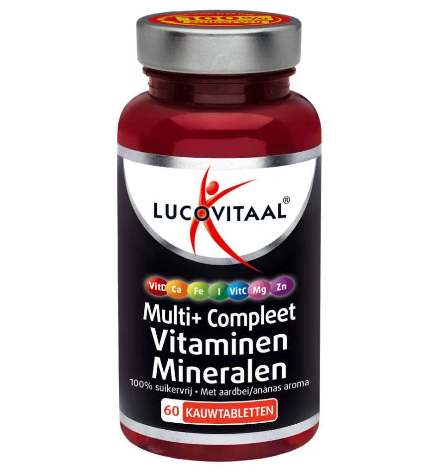 Lucovitaal Multi+ Compleet Vitaminen Mineralen (60 kauwtabletten)