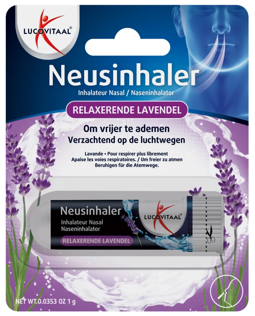 Lucovitaal Neusinhaler Vrijer Ademen Relaxerende Lavendel (1 gr)