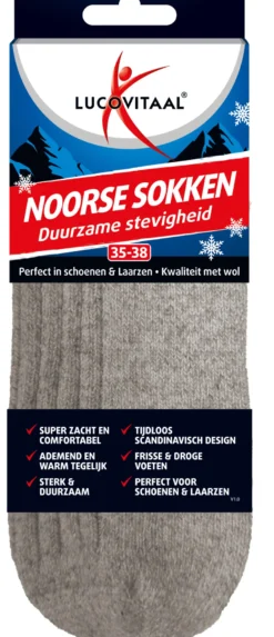 Lucovitaal Noorse sokken 35-38 (1 paar)