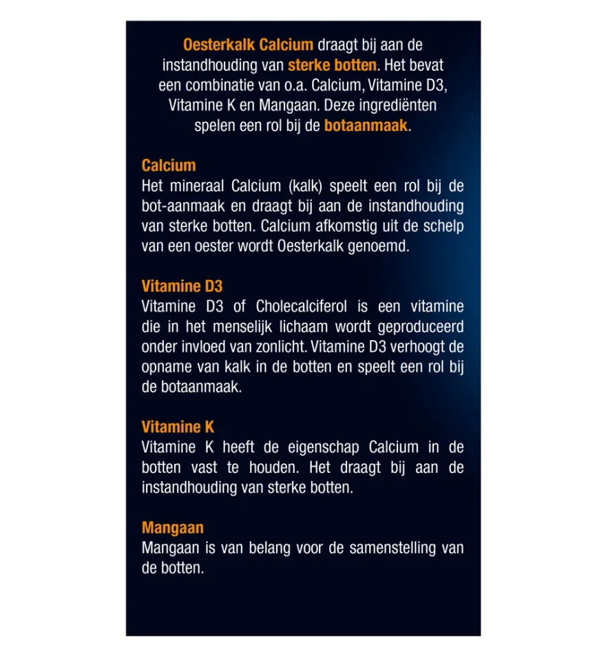 Lucovitaal Oesterkalk Calcium Vitamine D3 & K (100 tabletten)