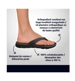 Lucovitaal Orth. Slippers 45-46 Zwart (1 paar)