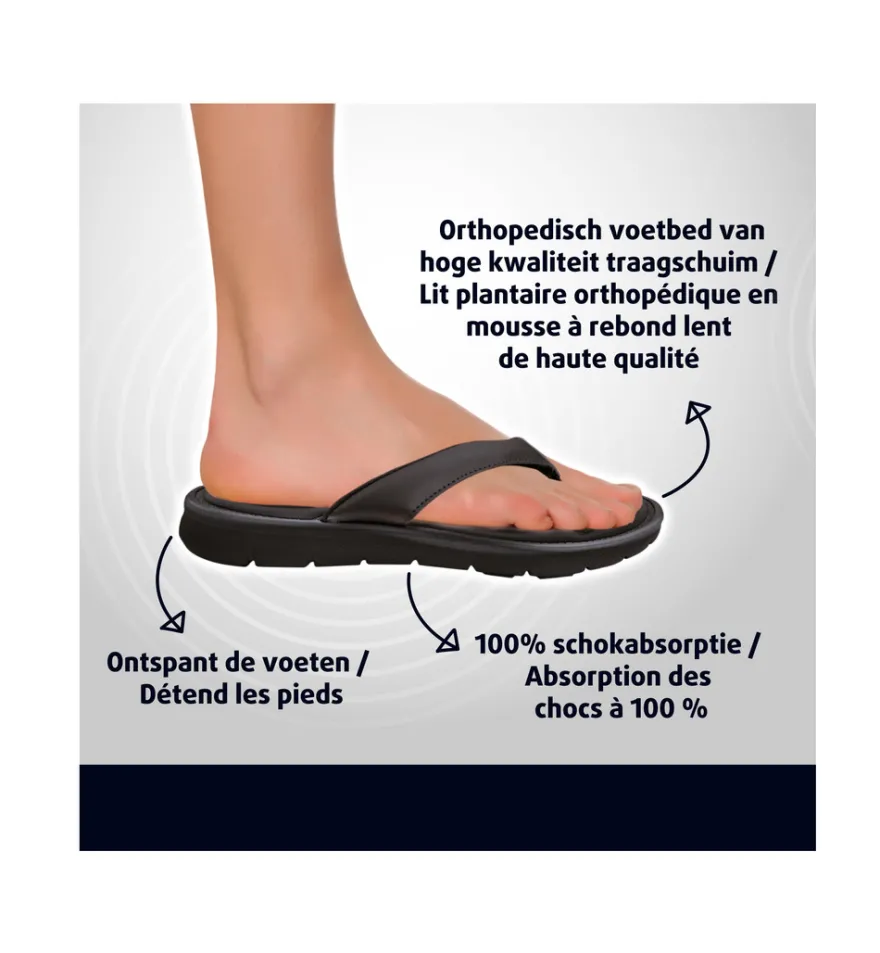 Lucovitaal Orth. Slippers 45-46 Zwart (1 paar)