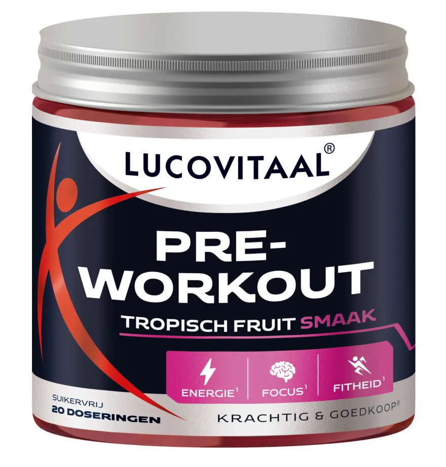Lucovitaal Pre-Workout Tropisch Fruit Vegan (200 gr)