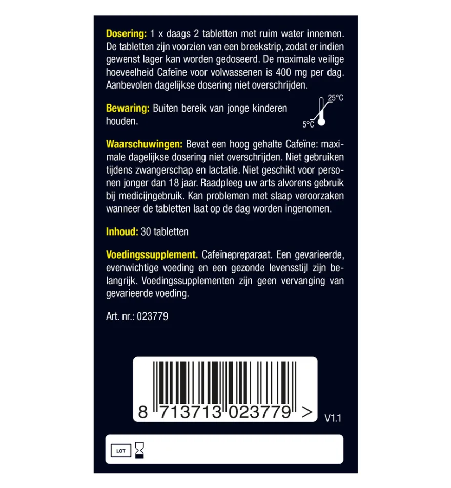 Lucovitaal Pure Cafeïne 400Mg (30 tabletten)