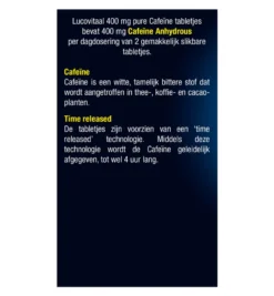 Lucovitaal Pure Cafeïne 400Mg (30 tabletten)