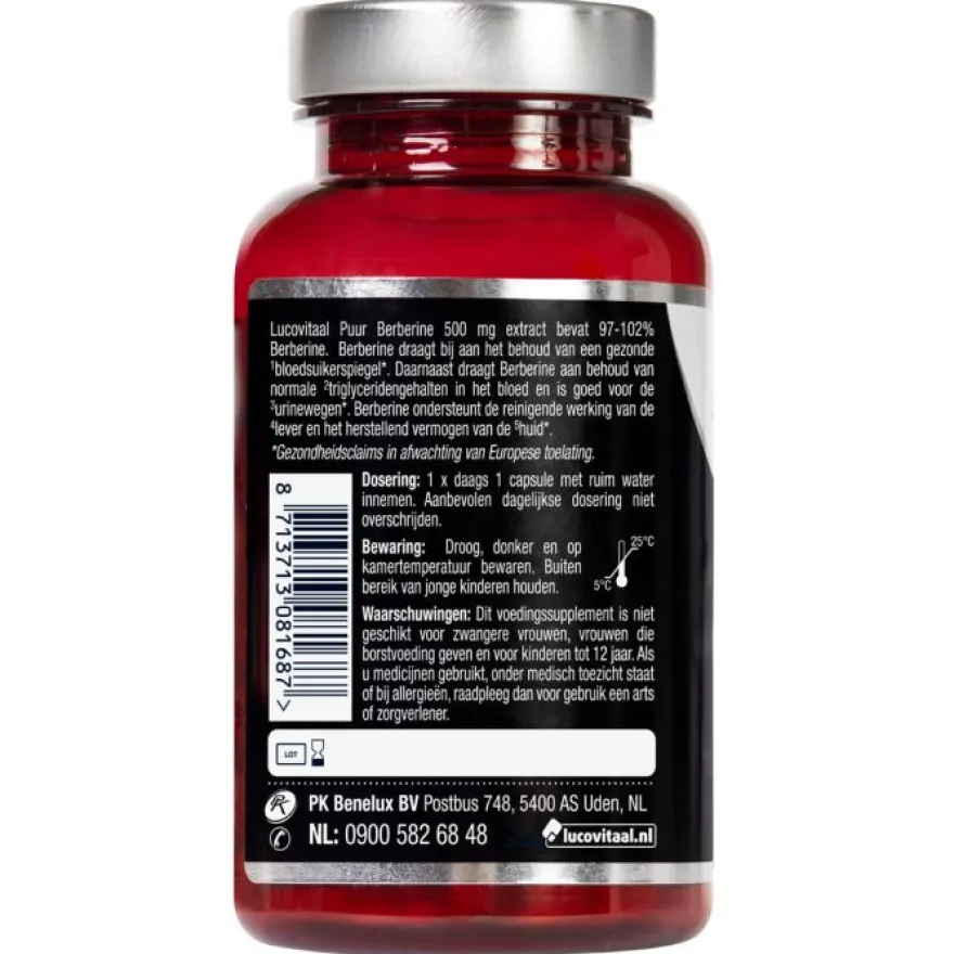 Lucovitaal Puur Berberine 500mg (60 capsules)