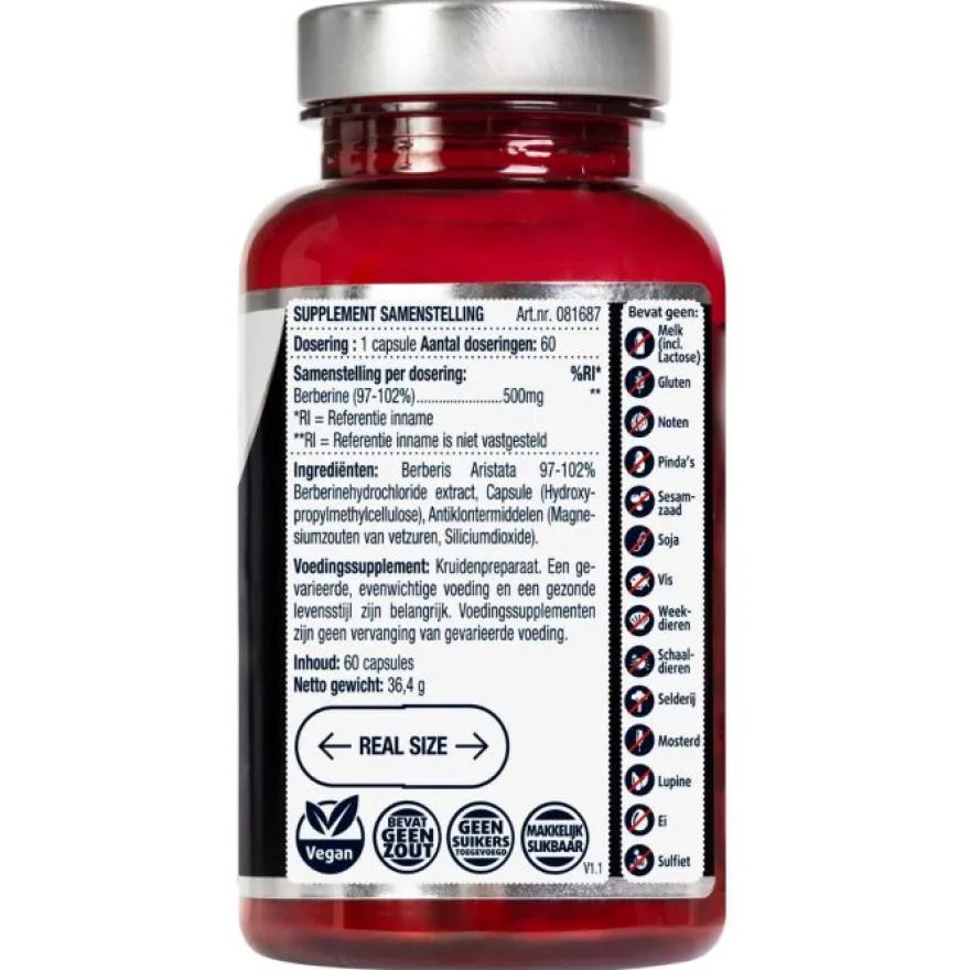 Lucovitaal Puur Berberine 500mg (60 capsules)