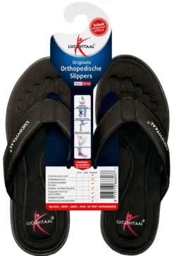 Lucovitaal Slipper Orthopedisch 45-46 Zwart Hanger (1 paar)