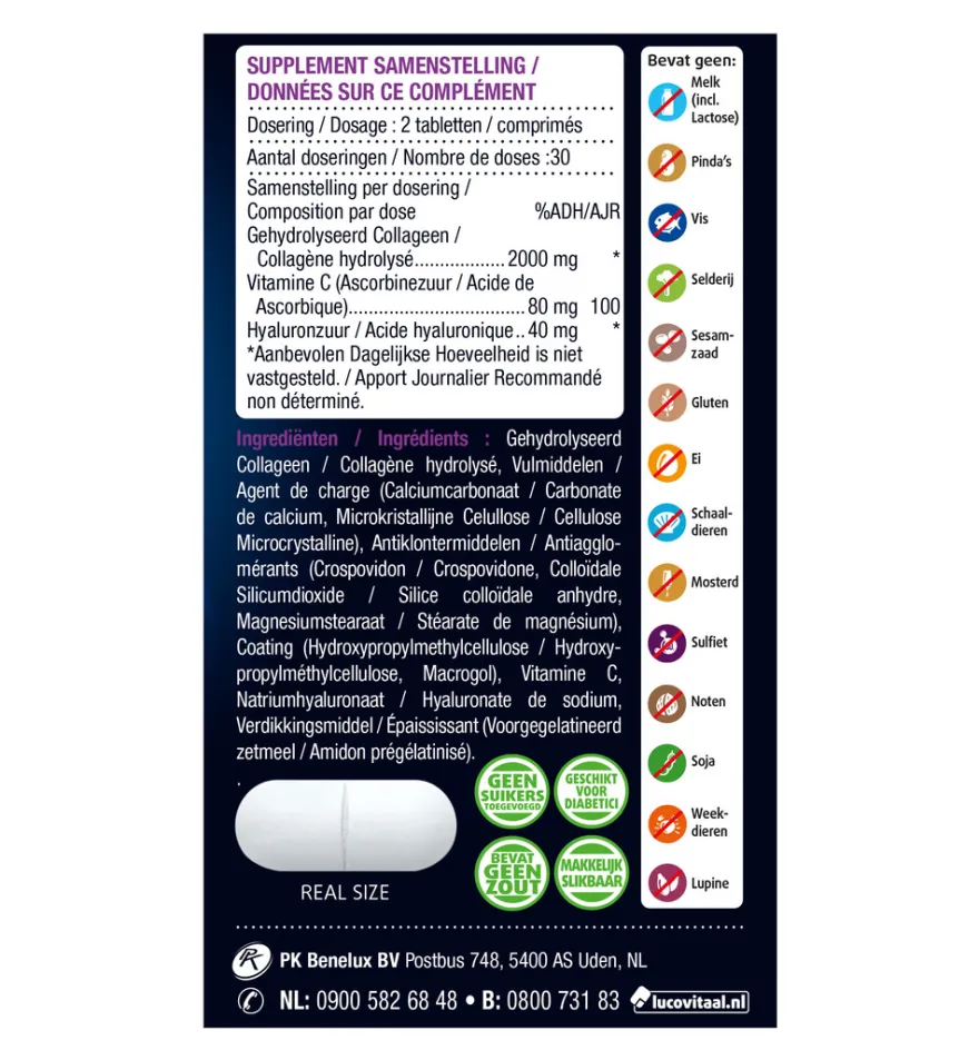 Lucovitaal Super Collageen 2000mg (60 tabletten)