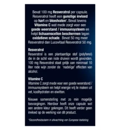 Lucovitaal Super Resveratrol 100mg (30 capsules)
