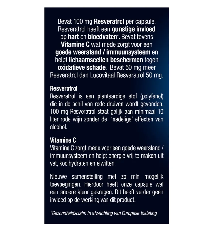 Lucovitaal Super Resveratrol 100mg (30 capsules)