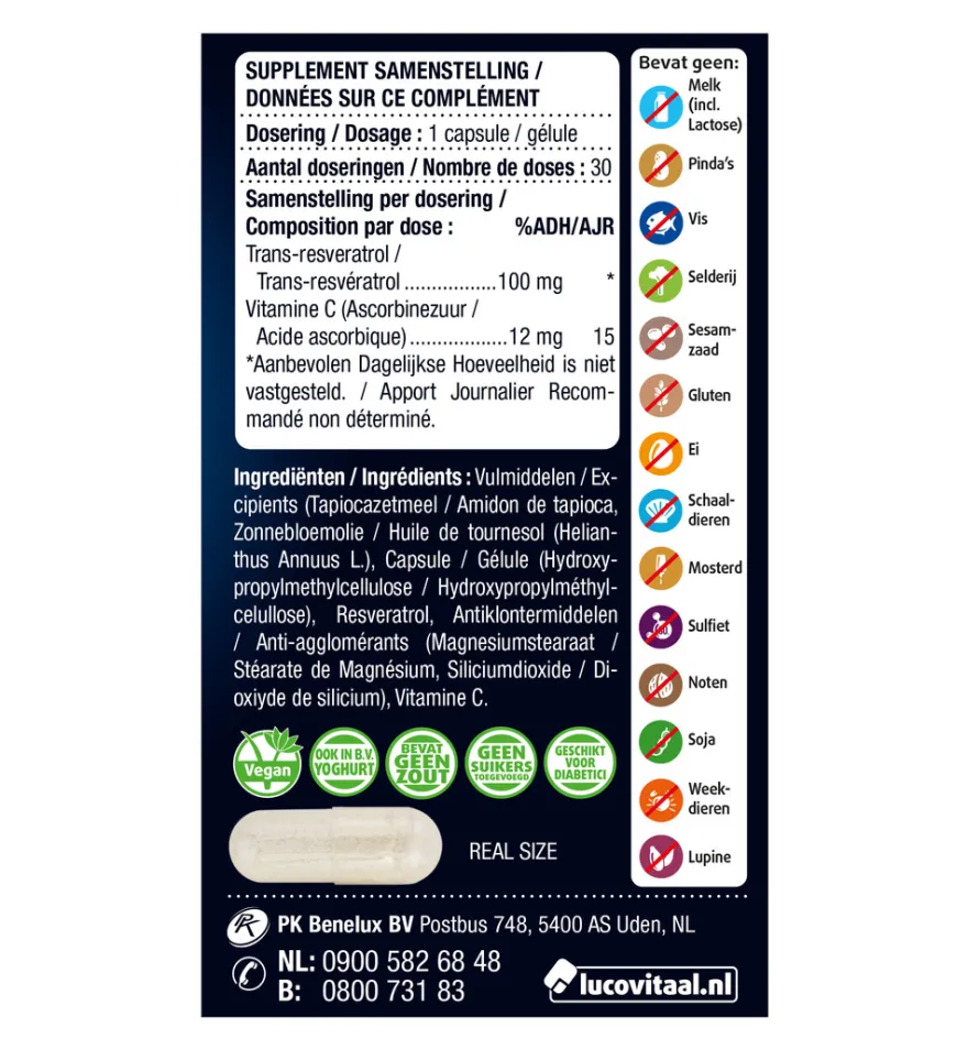 Lucovitaal Super Resveratrol 100mg (30 capsules)