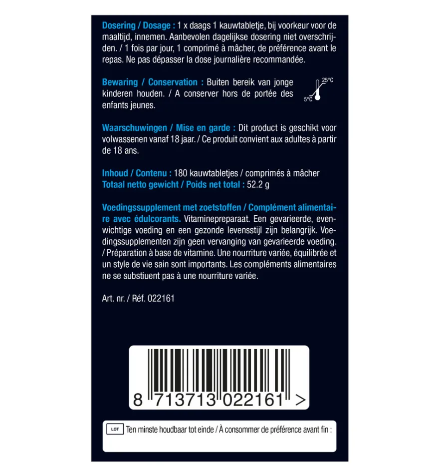 Lucovitaal Vitamine B12 1000mcg (180 kauwtabletten)