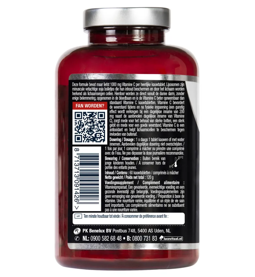 Lucovitaal Vitamine C 1000mg Liposomaal (60 kauwtabletten)