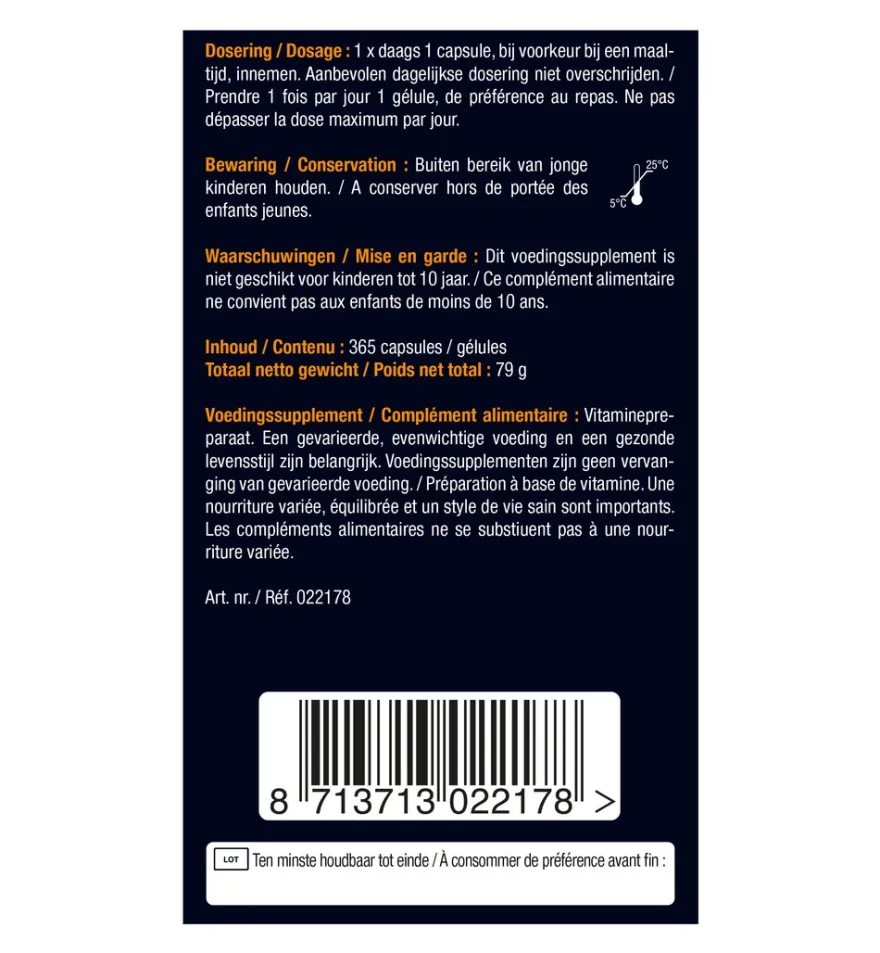 Lucovitaal Vitamine D3 25mcg (365 capsules)
