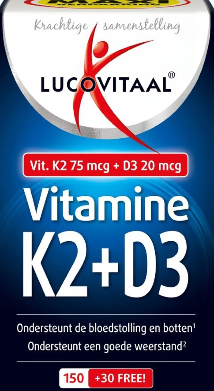 Lucovitaal Vitamine K2 + D3 (180 softgels)