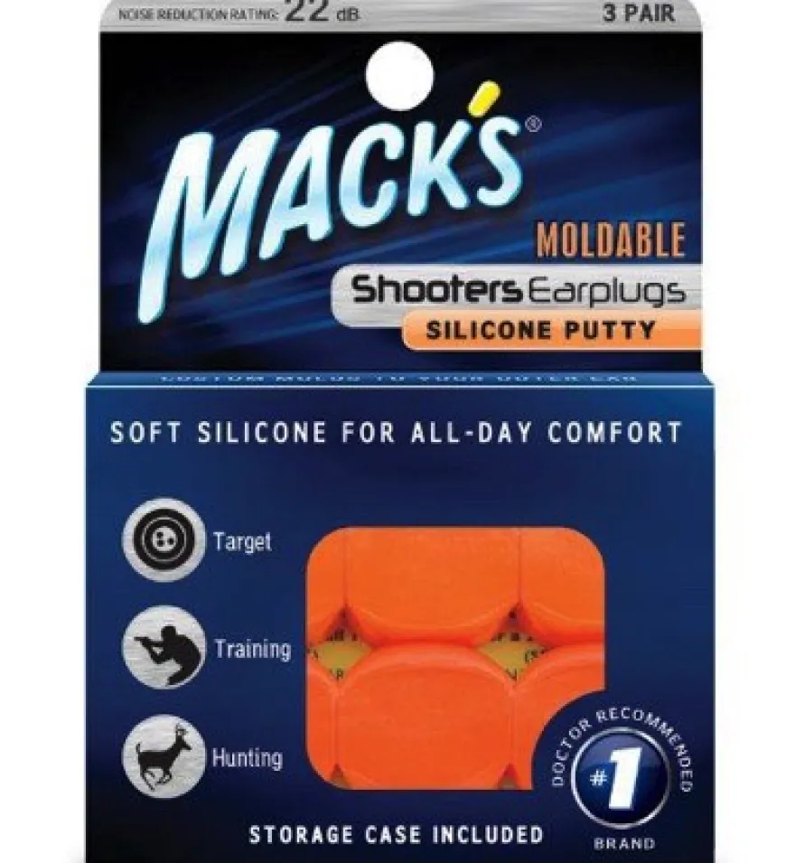 Macks Shooters Moldable Earplugs Orange (3 Paar)
