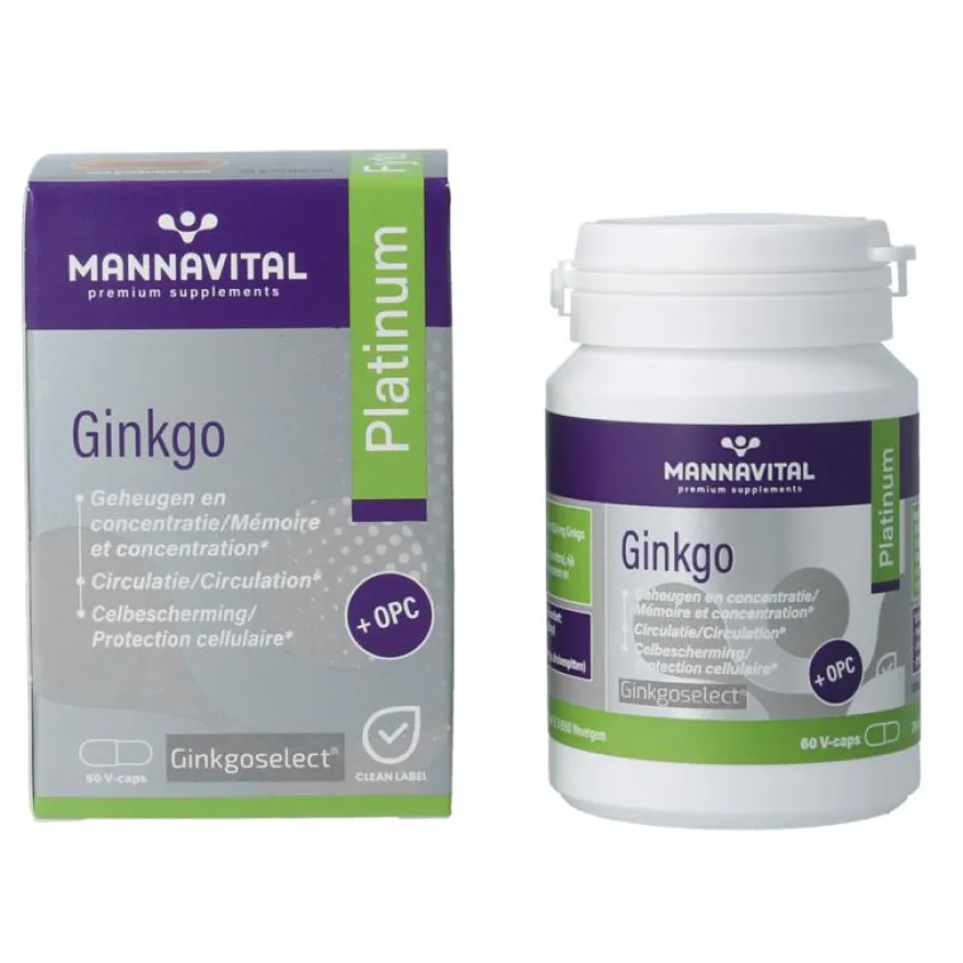 Mannavital Ginkgo Platinum (60 vega capsules)