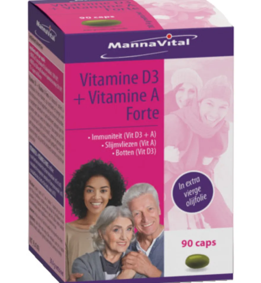 Mannavital Vitamine D3 + vitamine A forte (90 capsules)