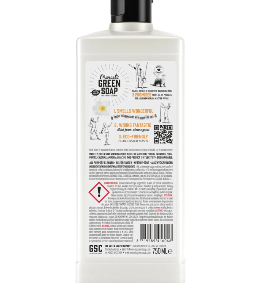 Marcel’s Green Soap Allesreiniger sinaasappel & jasmijn (750 ml)