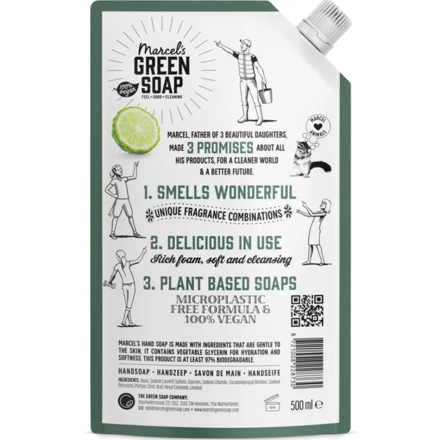 Marcel’s Green Soap Handzeep Bergamot & Black Pepper Navulling (500 ml)