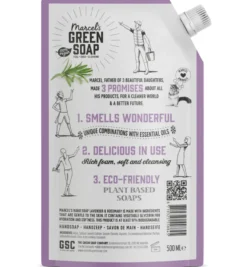 Marcel’s Green Soap Handzeep lavendel & rozemarijn navul (500 ml)