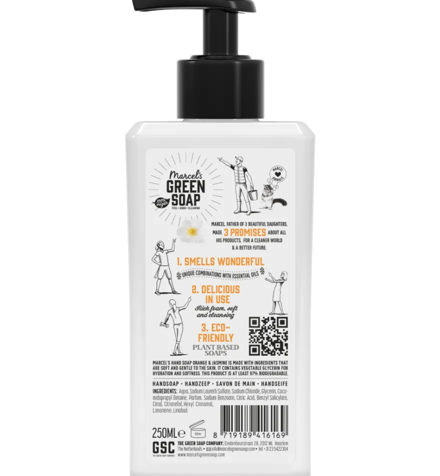 Marcel’s Green Soap Handzeep sinaasappel & jasmijn (250 ml)