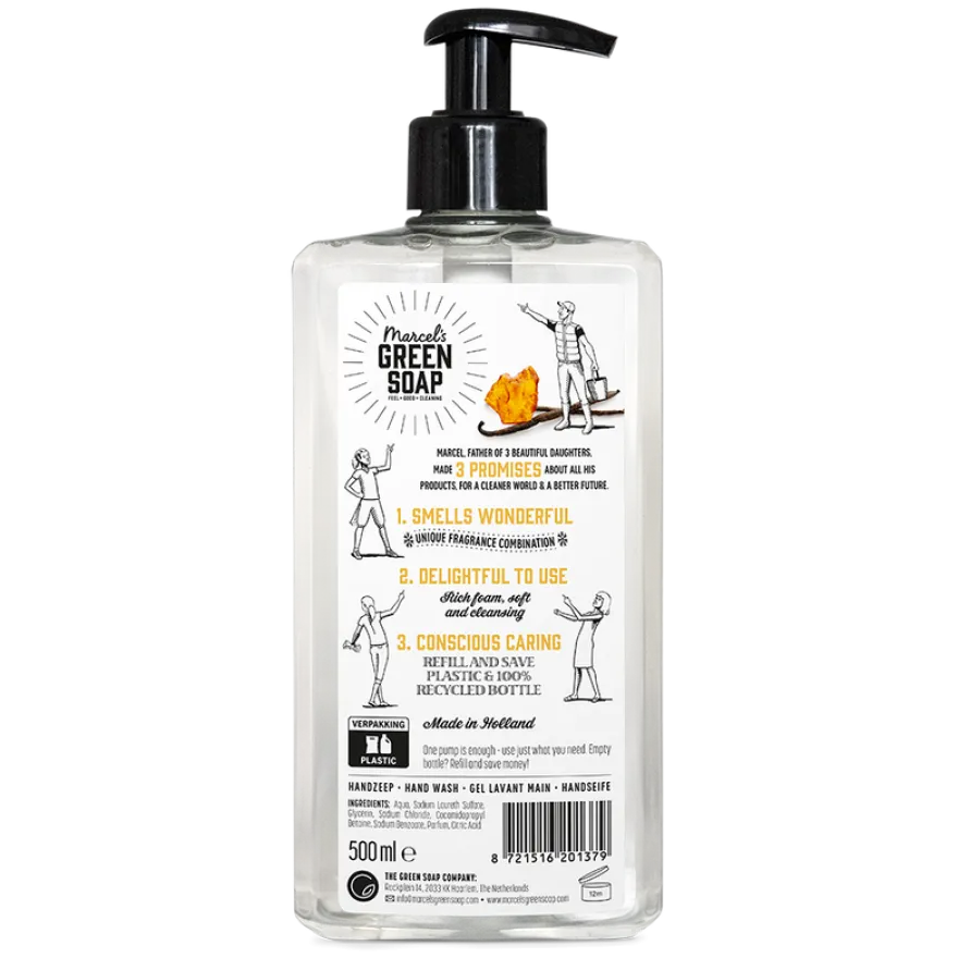 Marcel’s Green Soap Handzeep Vanille & Amber (500 ml)