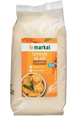 Markal Griesmeel Tarwe Volkoren Fijn Bio (500 gr)