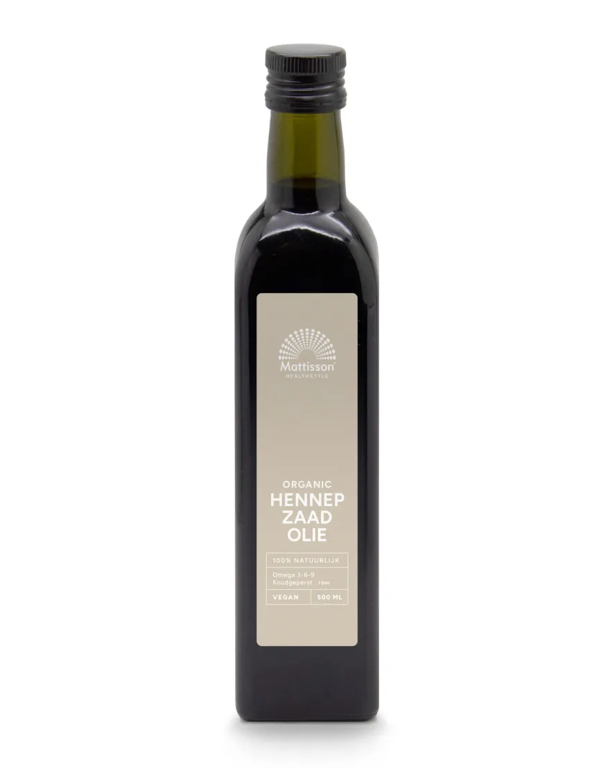Mattisson Hennepzaadolie Raw Koudgeperst Bio (500 ml)