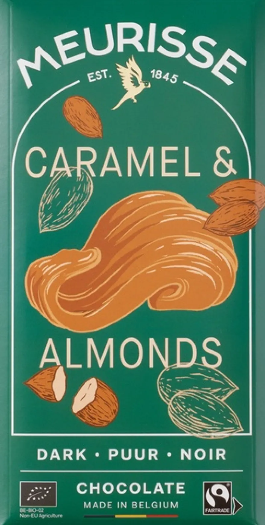 Meurisse Chocoladereep Caramel Almonds (100 gr)