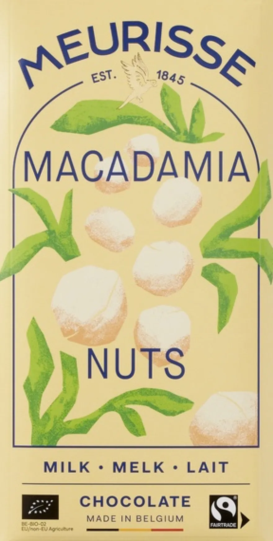 Meurisse Chocoladereep Macadamia Nuts (100 gr)