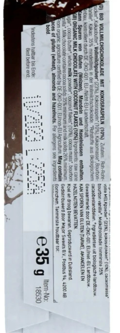 Meybona Organic Milk Coconut Chocolate Bar (35 gr)