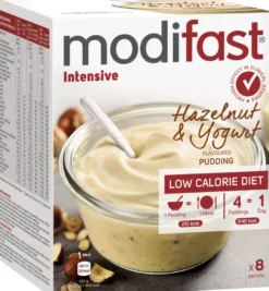 Modifast Intensive Pudding Hazelnoot & Yoghurt 8 Zakjes (416 gr)