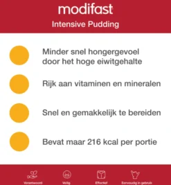 Modifast Intensive Pudding Hazelnoot & Yoghurt 8 Zakjes (416 gr)