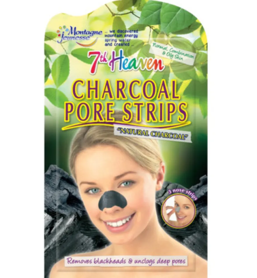 Montagne Jeunesse 7th Heaven gezichtsmasker charcoal pore strips (3 stuks)