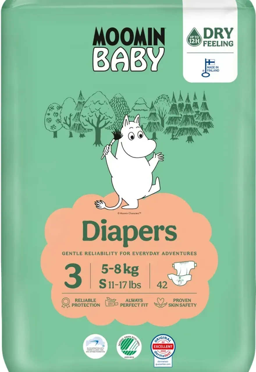Moomin Baby Ecologische Luiers 3 Midi (42 stuks)