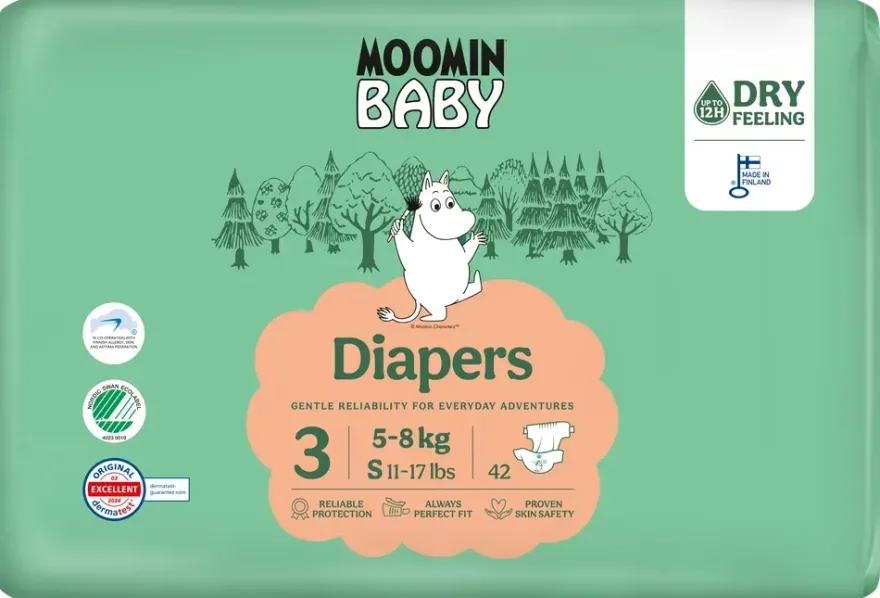 Moomin Baby Ecologische Luiers 3 Midi (42 stuks)