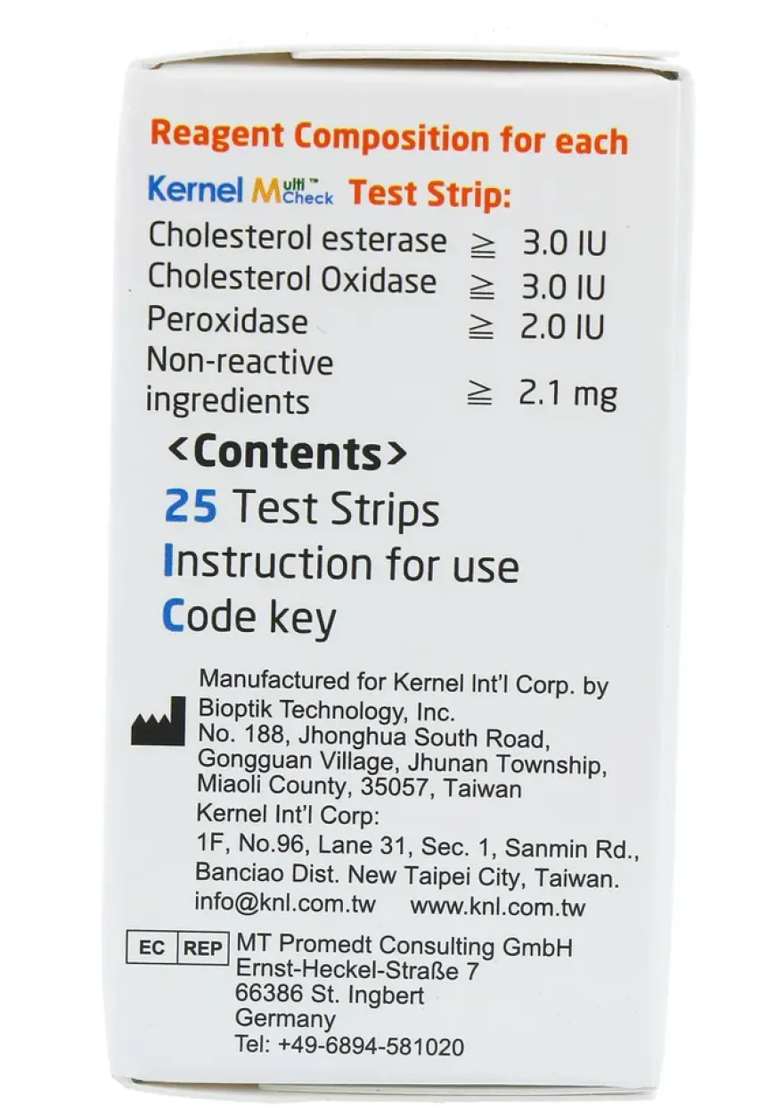 Multicheck Glucose & Cholesterol Teststrips (25 stuks)
