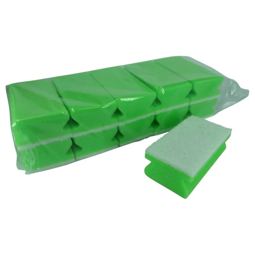 Multy Schuursponsjes Krasvrij Easy Grip 10-Pack Green (10 stuks)